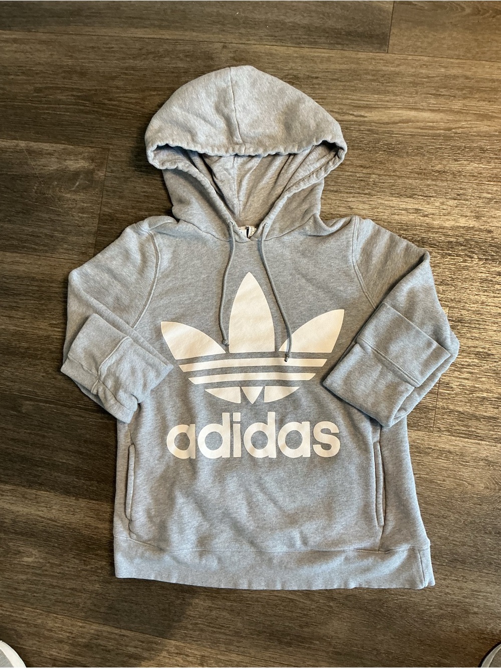 adidas Light Gray Trefoil Pullover Hoodie